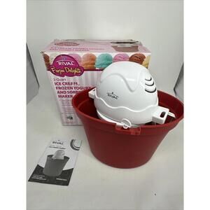 NEW Rival Frozen Delights 4 Qt Ice Cream/Frozen Yogurt/Sorbet Maker Red BPA FREE